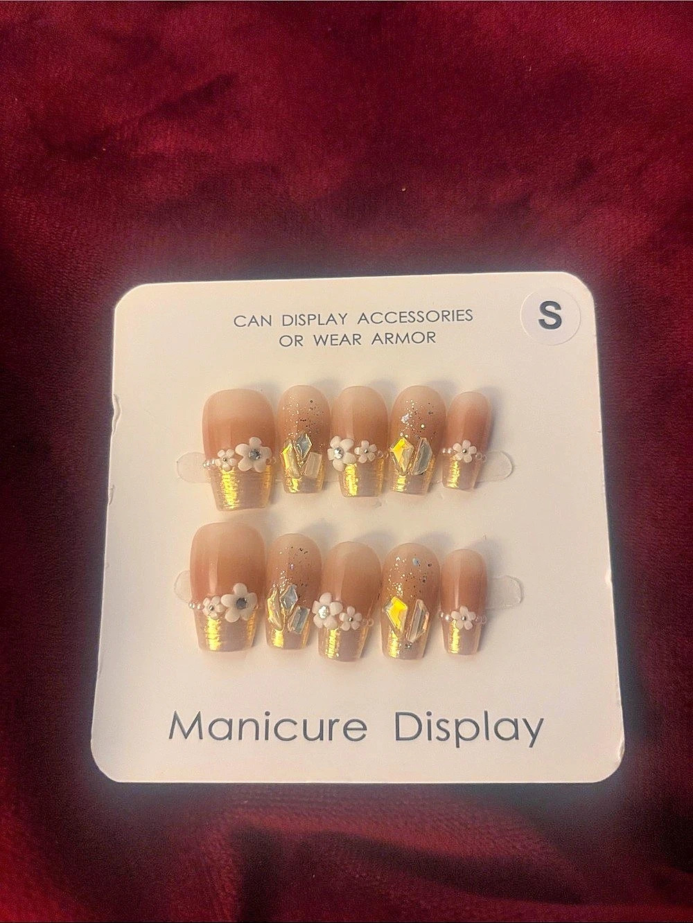 Pink & Gold Press-On Nails NWT